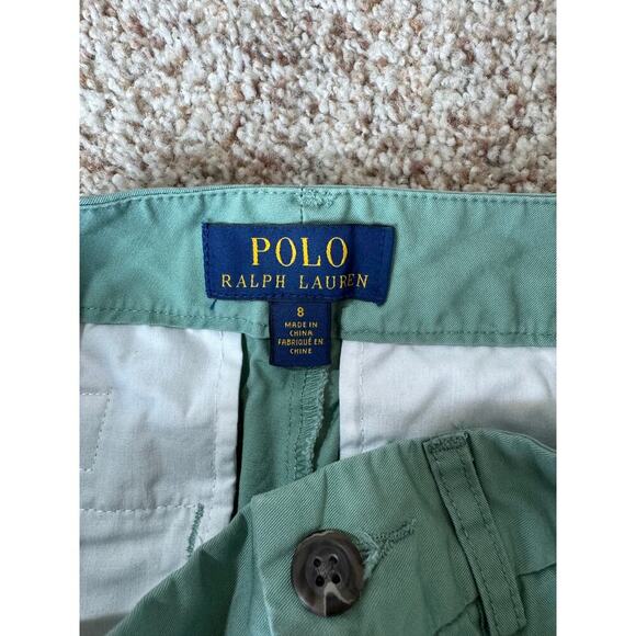 POLO Ralph Lauren Shorts, boys Size 8, Green Khaki shorts;  Classic Fit & style - Picture 3 of 7